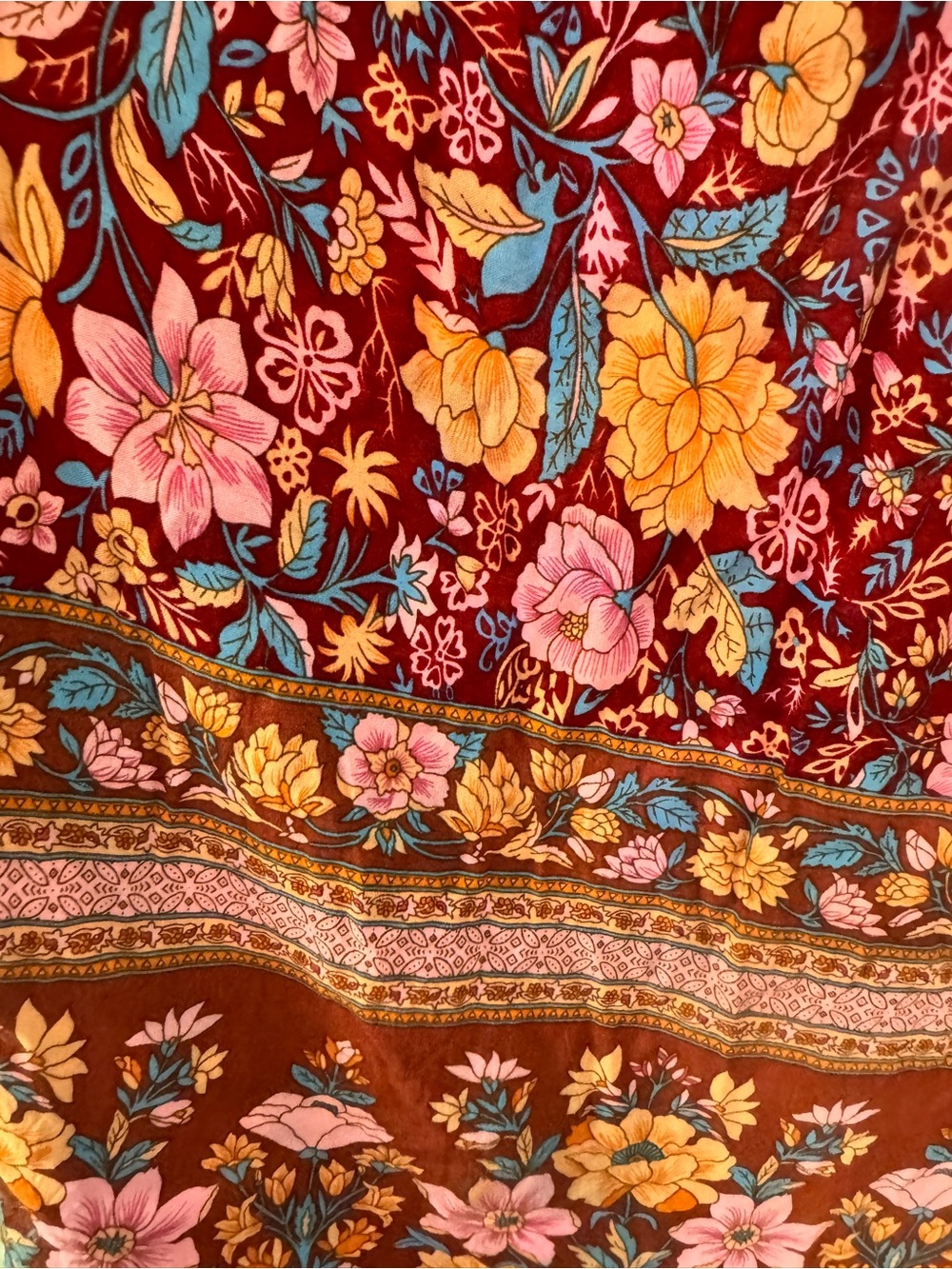 Boho Floral Paisley V-Neck Tunic Dress size Medium - Picture 4 of 9